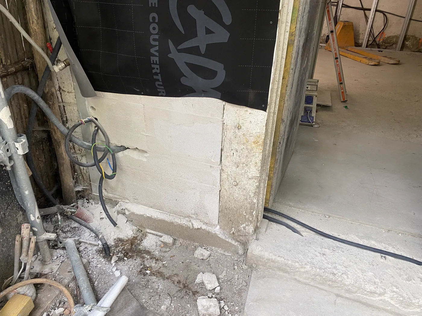 Traitement d'étanchéité du sous-sol, chantier Paris 14e